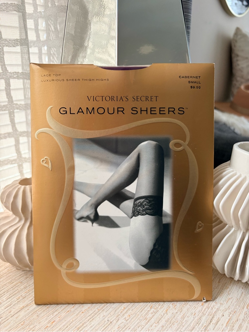 NEW Victoria’s Secret Glamour Sheers Lace Top Cabernet Thigh Highs Size S